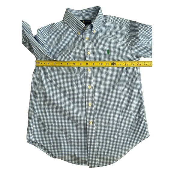 Ralph Lauren Boys Blue Gingham Check Long Sleeve Button Down Size Medium 10/12 - Picture 5 of 6